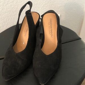 Christian Siriano Black Suede Heels